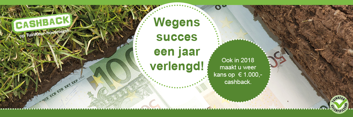 CASHBACK-ACTIE WEGENS SUCCES VERLENGD!